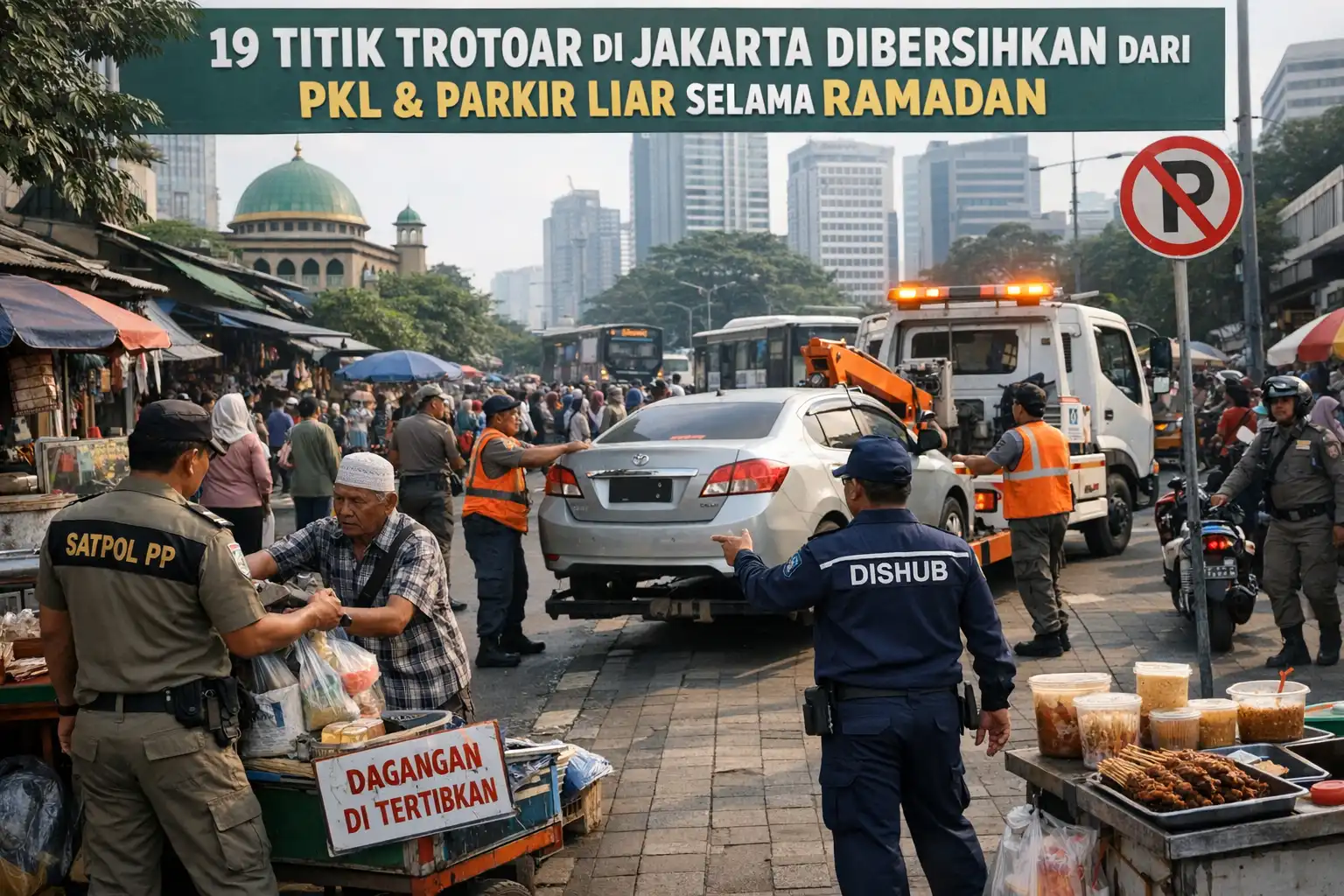 Read more about the article 19 Titik Trotoar di Jakarta Bakal Dibersihkan dari PKL dan Parkir Liar Selama Bulan Ramadan