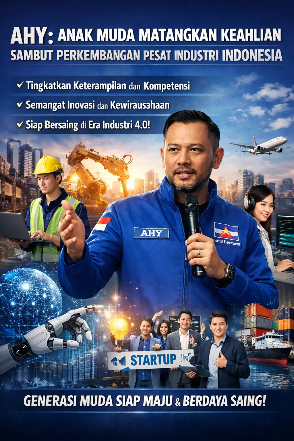 Read more about the article AHY Minta Anak Muda Matangkan Keahlian Sambut Perkembangan Pesat Pada Industri Indonesia