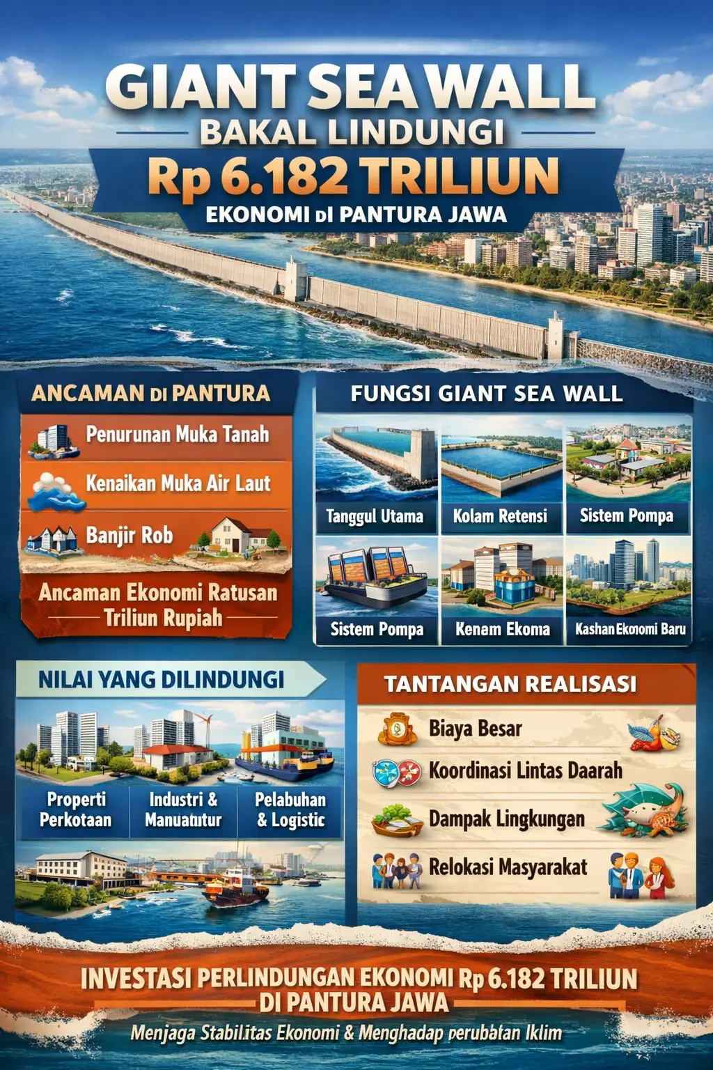 Read more about the article Giant Sea Wall Bakal Lindungi Rp 6.182 Triliun Ekonomi di Pantura Jawa